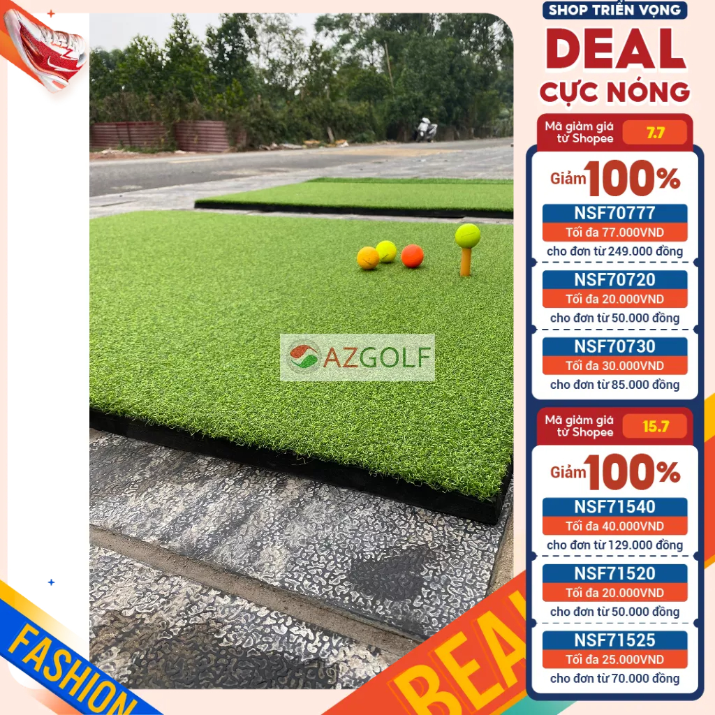 Thảm tập Swing Golf kích thước 1.5m*1.5m dày 3cm - TẶNG TEE CAO SU 7CM & BÓNG GOLF