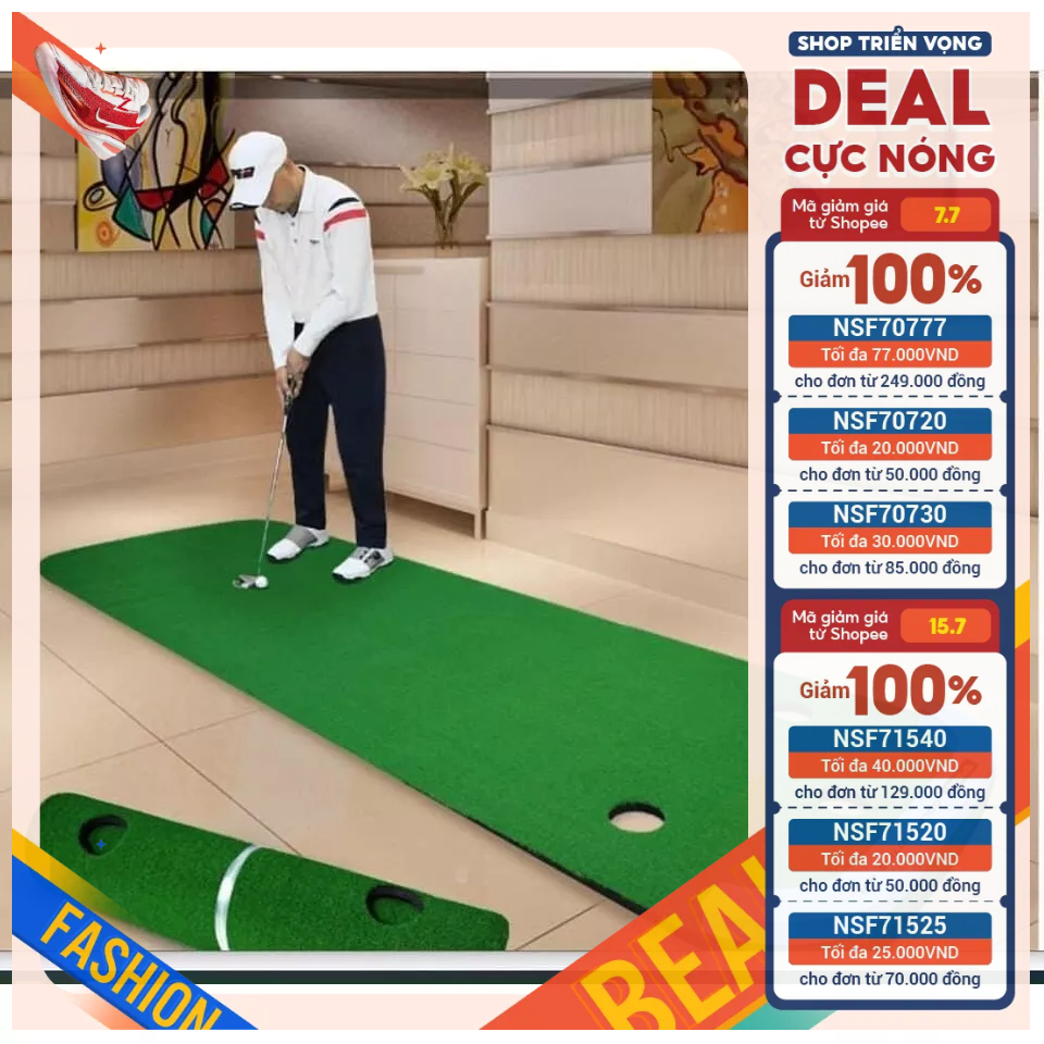 THẢM GOLF TẬP PUT 3 LỖ PGM 1MX3M - TẶNG 5 BÓNG TẬP PUT