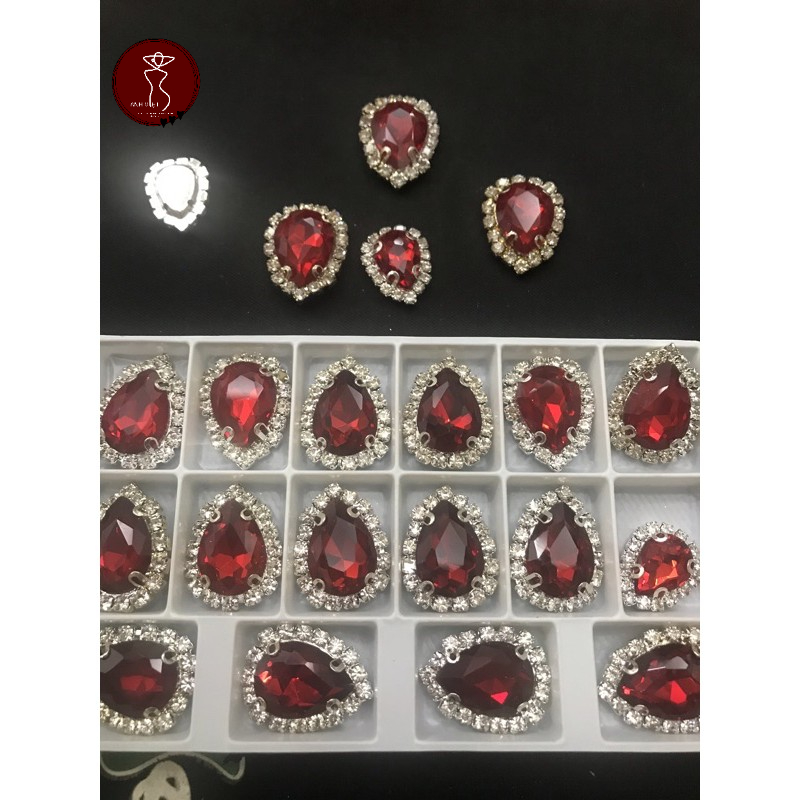 Hạt đá pha lê cao cấp đính áo ( 10 viên)