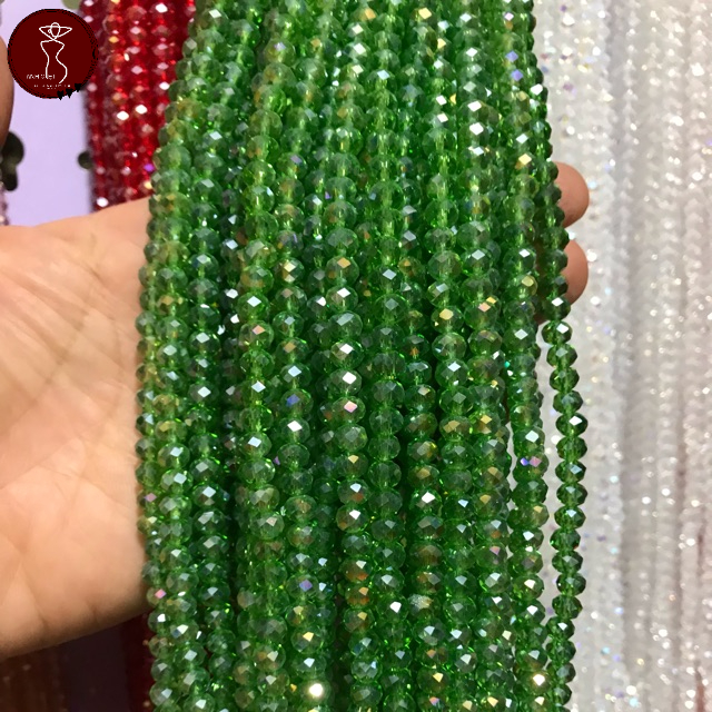 Pha lê tròn 6li cho áo dài (75k/1 chùm 10 dây)
