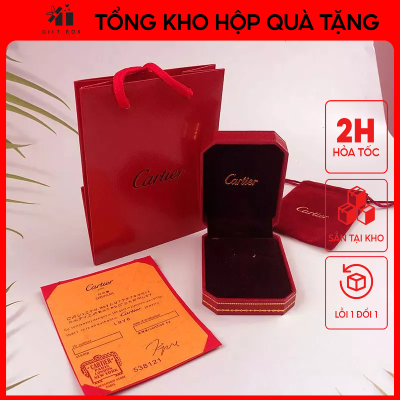 Túi Hộp Cartier FullSet - Hộp đựng Dây chuyền - Túi Hộp Cartier - CHuẩn Hãng
