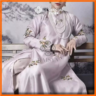 N677 dây chuyền áo dài, vòng cổ áo ngũ thân, dây chuyền áo tấc 3 sợi ngọc trai nhân tạo sang trọng