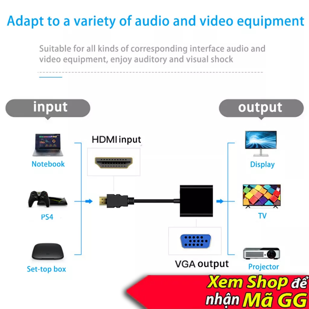 Dây cáp hdmi vga, cáp hdmi to vga có audio 1080 full hd, dây hdmi sang vga, cáp hdmi ra vga, dây cáp vga, dây hdmi