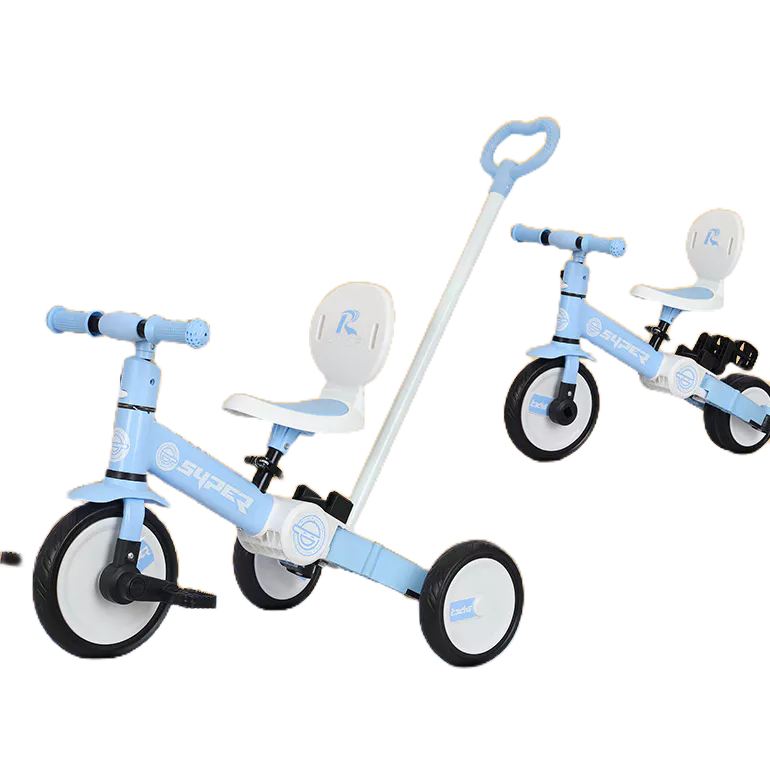 Xe đạp 3 bánh cho bé cao cấp xe chòi chân thăng bằng xe đẩy có cán đẩy trẻ em 3in1 cho bé 1-5 tuổi