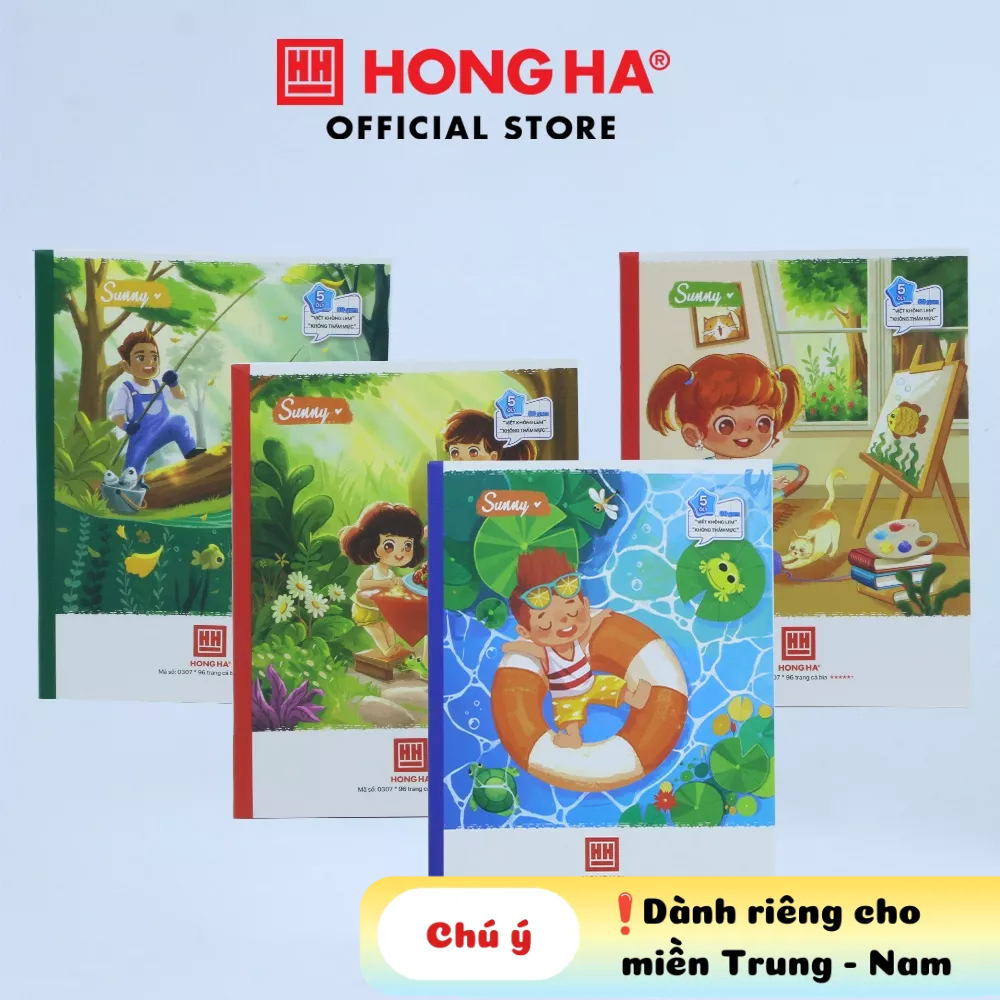 Vở 5 ô ly 96 trang Hồng Hà Class Sunny- 0307 | Dành cho học sinh miền Trung - Nam