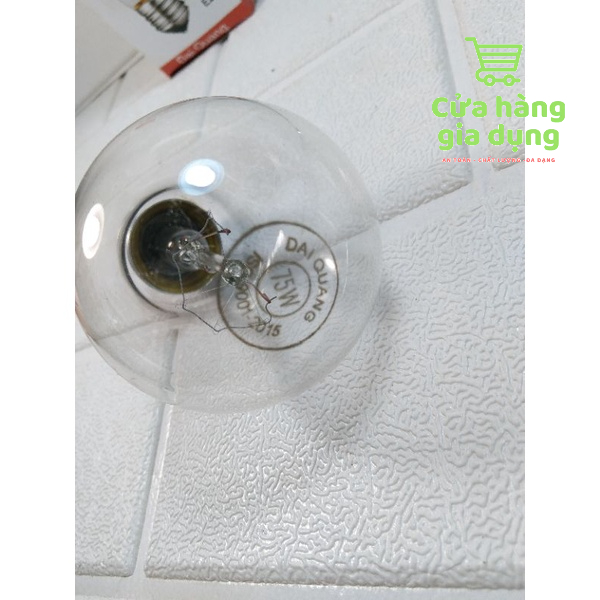 Bóng đèn tròn Đại Quang - bóng đèn dây tóc 220 V - 75W - Đuôi E27