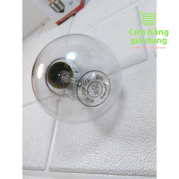 Bóng đèn tròn Đại Quang - bóng đèn dây tóc 220 V - 75W - Đuôi E27
