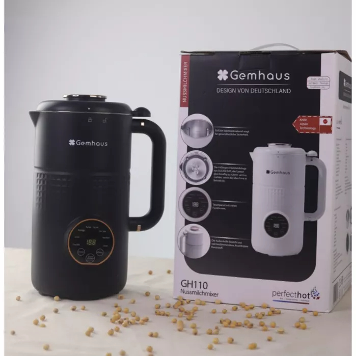 Máy nấu sữa hạt mini Gemhaus GH110 màu ĐEN có thể đun sôi nước, xay sinh tố...