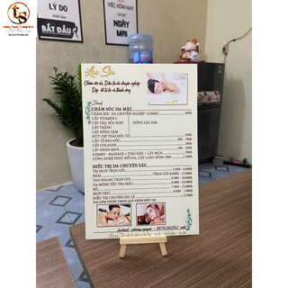 Đế gỗ kê bảng giá dịch vụ (menu)