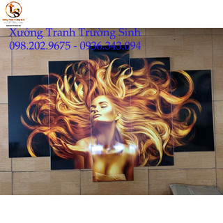 BỘ TRANH FOMEX DÁN SALON TÓC 5 TẤM GHÉP