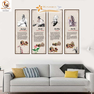  BỘ 4 TRANH SPA DƯỠNG SINH 4 MÙA   XUÂN HẠ THU ĐÔNG   Tranh Fomex dán tường spa dưỡng sinh đông y 
