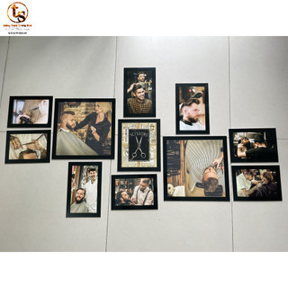 BỘ 11 TRANH TRANG TRÍ BARBER KIỂU ĐƯỜNG PHỐ CỔ ĐIỂN