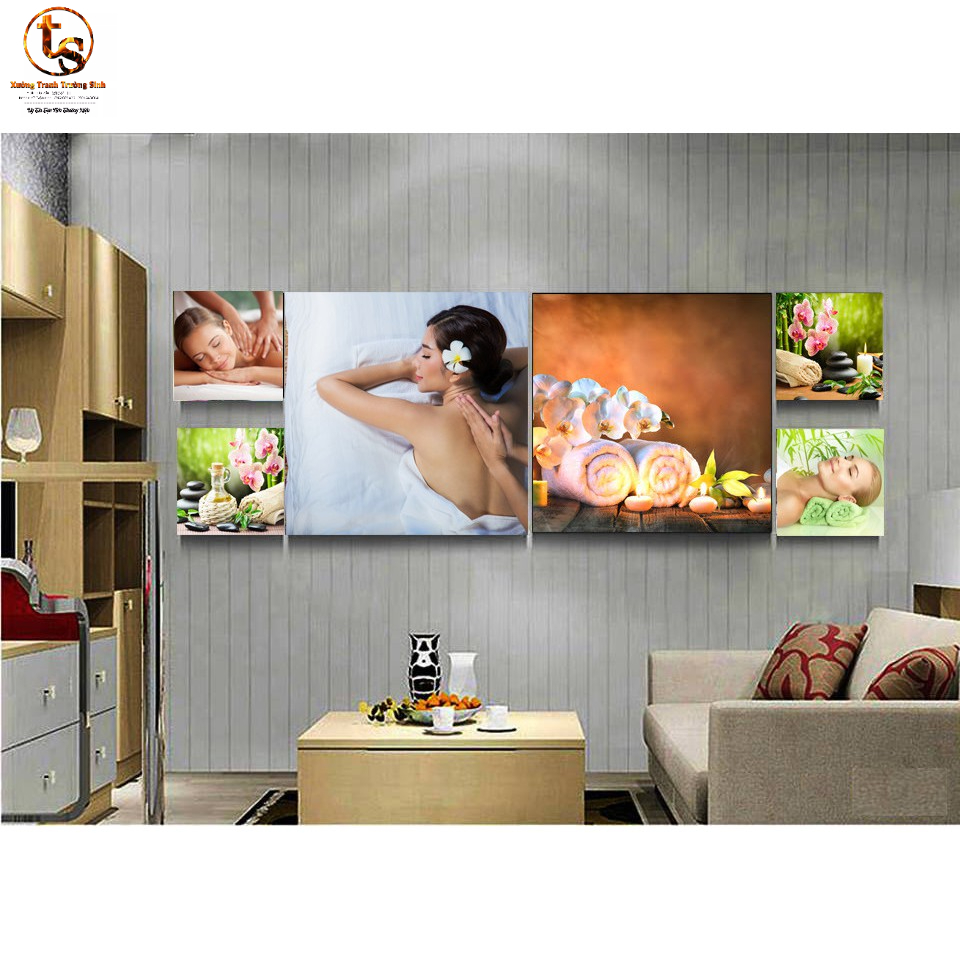 SET 6 TRANH SPA FOMEX DÁN TƯỜNG, TRANH DECOR TẶNG KÈM BĂNG DÍNH