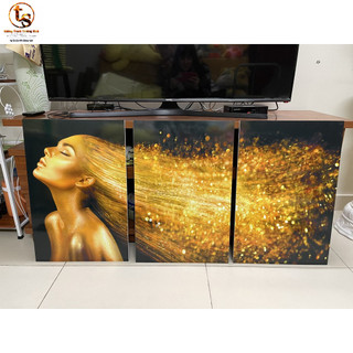 TRANH CÔ GÁI NGHỆ THUẬT SALON TÓC NAM TÓC NỮ ( 60x1m20) 3 TẤM