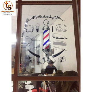 TRANH DÁN CỬA KÍNH 3D CHO BARBER (TÓC NAM)