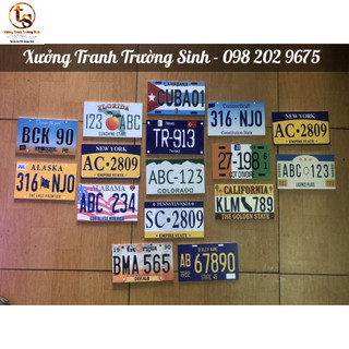 BỘ 15 TRANH TRANG TRÍ BARBER SHOP MẪU BIỂN SỐ