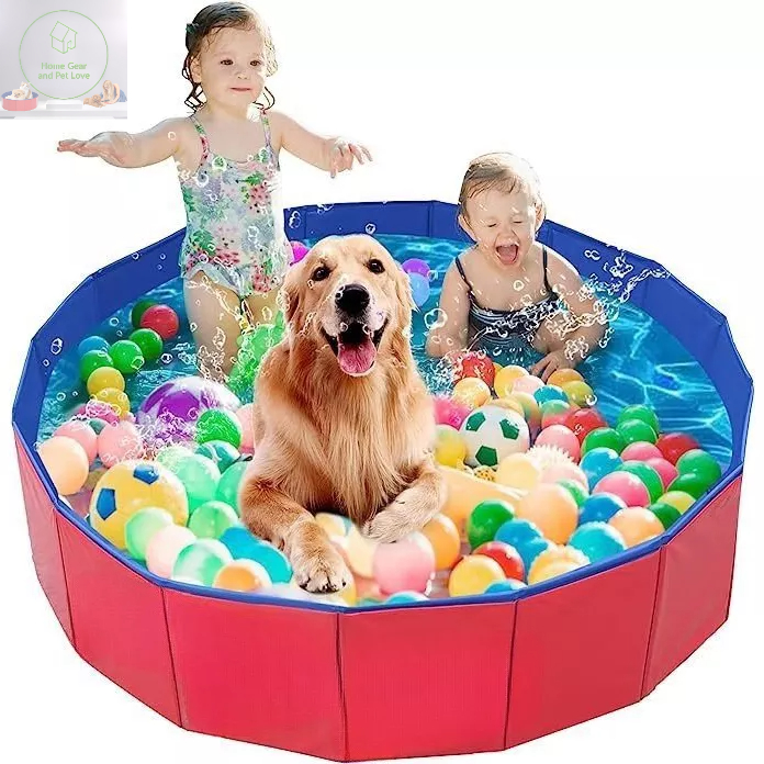 Bể Bơi Gấp Gọn Cho Thú Cưng, Có Thể Làm Bể Bóng Cho Trẻ Em Không Cần Phải Bơm Hơi