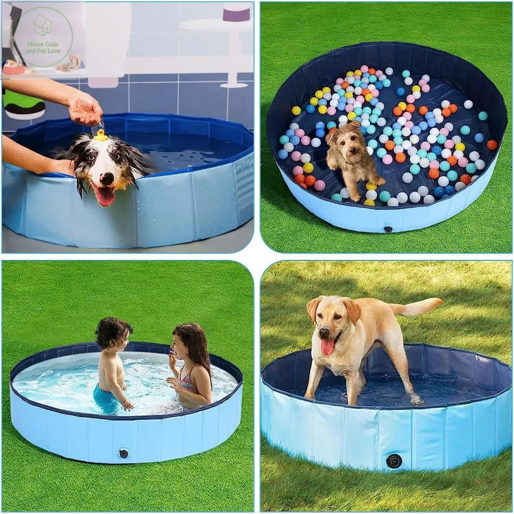 Bể Bơi Gấp Gọn Cho Thú Cưng, Có Thể Làm Bể Bóng Cho Trẻ Em Không Cần Phải Bơm Hơi