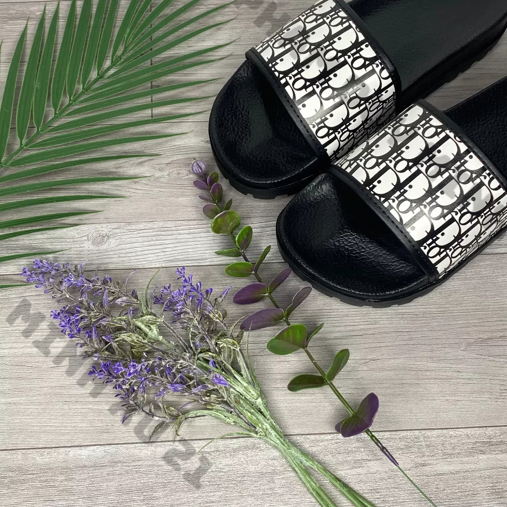 Dép hottrend dio r dép thời trang nam nữ diro quai da đế độn chiều cao 4cm