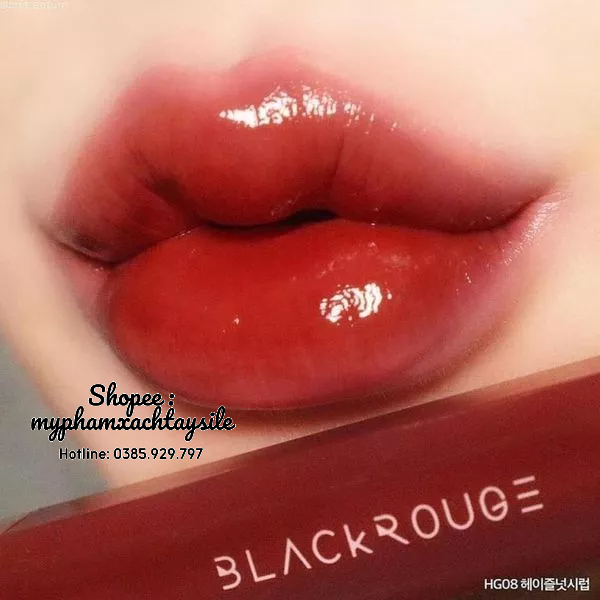 HG08 - Son Kem Lì Black Rouge Water Glow Tint Ver 2 HG 08 - TONE ĐỎ NÂU ĐẤT