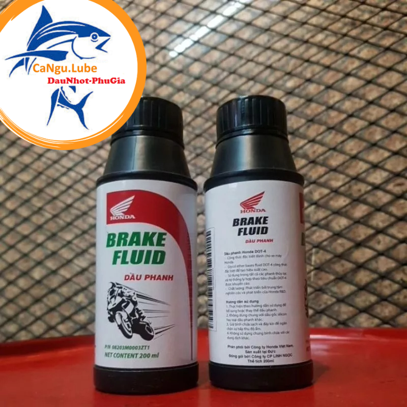 Dầu thắng Honda DOT4 chai 200ml, Dầu phanh DOT4 Honda 200ml