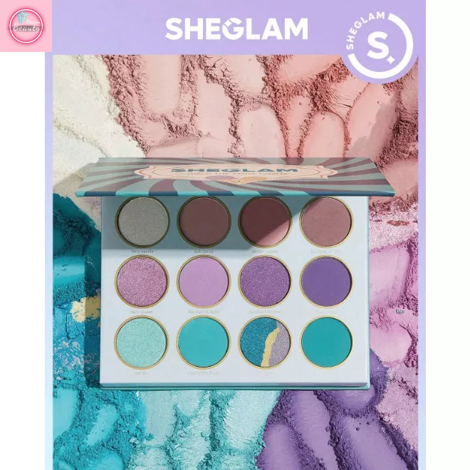 Bảng phấn mắt SHEGLAM 12 ô, phấn mắt trang điểm có nhũ