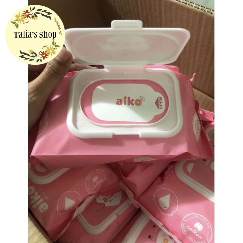 Khăn ướt Aiko/ Aikun 100 tờ không hương