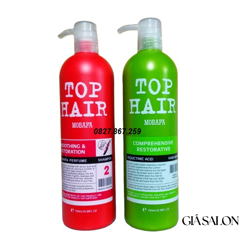 Bộ Dầu Gội-Xả Tophair mobafa siêu mượt 750ml top hair