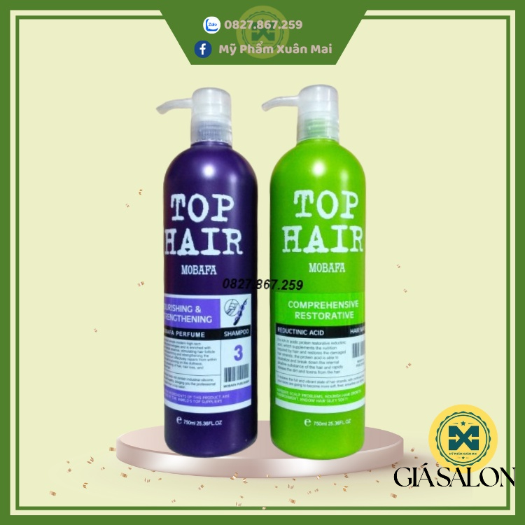 Bộ Dầu Gội-Xả Tophair mobafa siêu mượt 750ml top hair