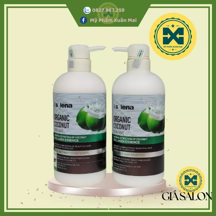 Cặp Dầu Gội Xả Selena kendy Hương Dừa 800ml