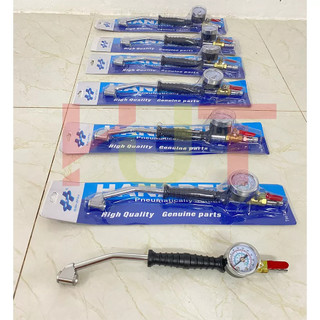 Tay bơm đồng hồ đầu cong, tay bơm lốp xe hơi, ô tô, xe máy TBC