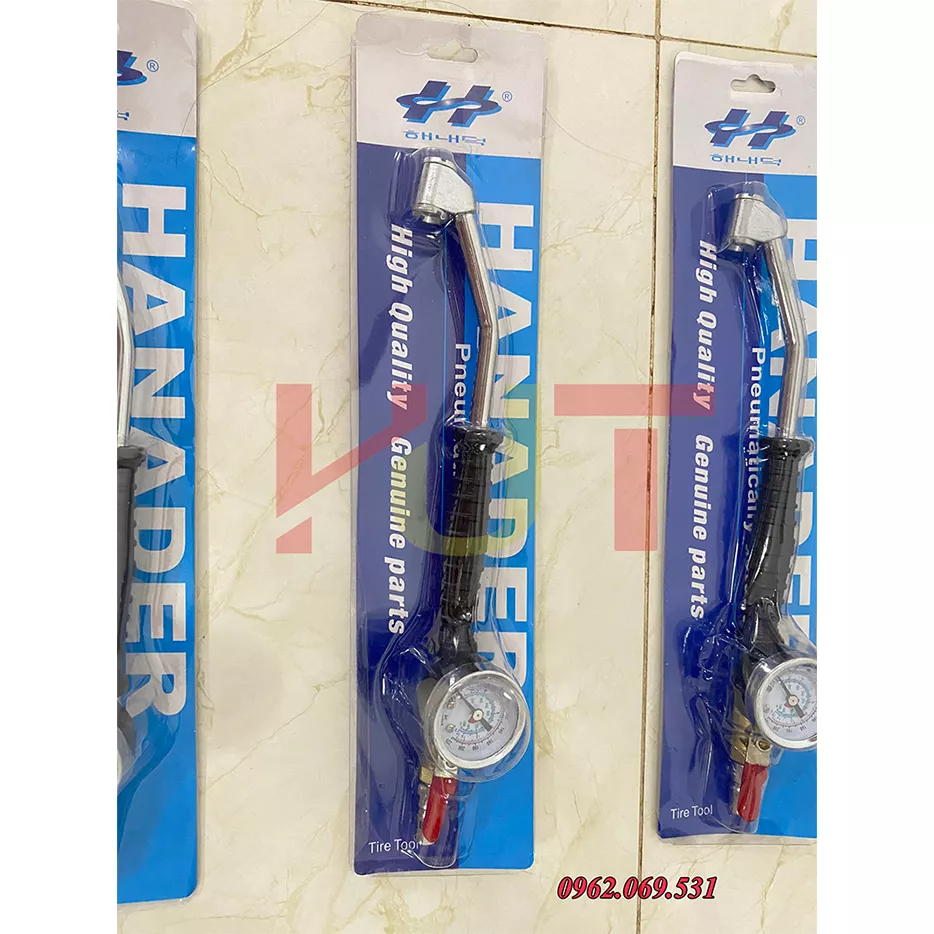 Tay bơm đồng hồ đầu cong, tay bơm lốp xe hơi, ô tô, xe máy TBC