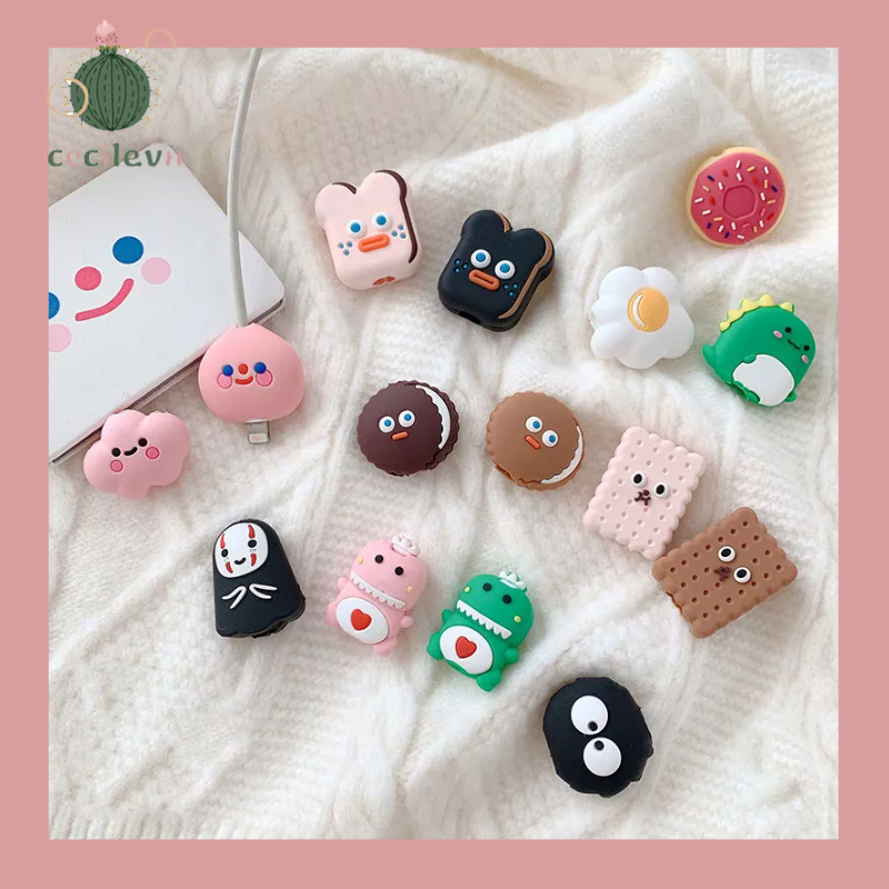 Vỏ bảo vệ cáp dữ liệu Bánh mì dễ thương Đám mây Quái vật nhỏ Phim hoạt hình-CE