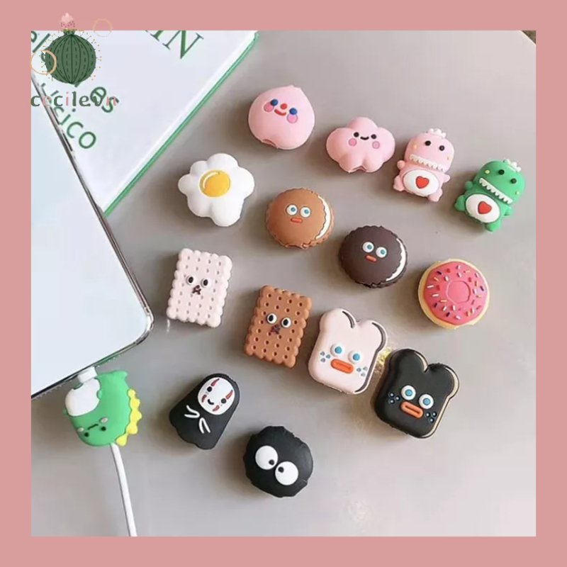 Vỏ bảo vệ cáp dữ liệu Bánh mì dễ thương Đám mây Quái vật nhỏ Phim hoạt hình-CE