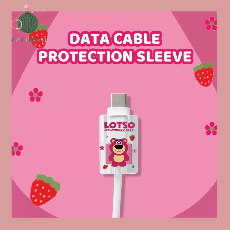 Phụ Kiện Bảo Vệ Đầu Dây Cáp Sạc USB Chống Gãy Hình Hoạt Hình Dễ Thương-CE