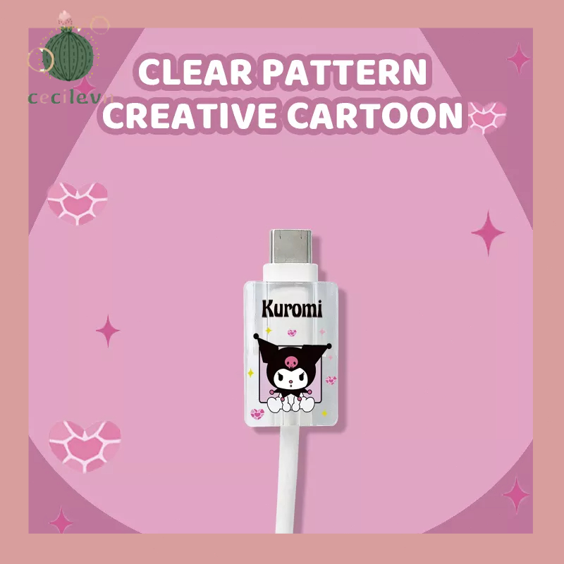 Phụ Kiện Bảo Vệ Đầu Dây Cáp Sạc USB Chống Gãy Hình Hoạt Hình Dễ Thương-CE