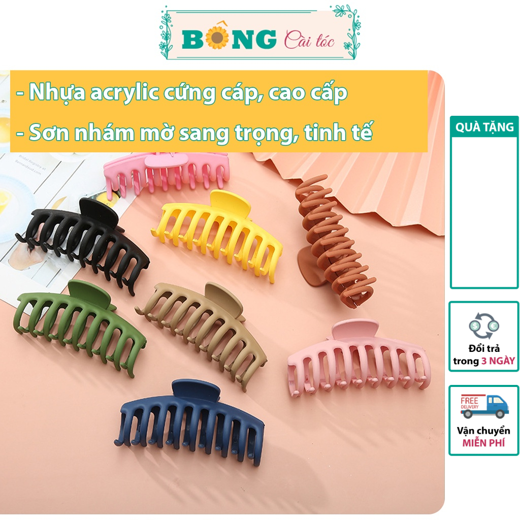 Kẹp càng cua phong cách Hàn Quốc chất liệu nhựa hình xương kích thước lớn nhiều màu sắc KN40 - kẹp tóc BÔNG Cài Tóc