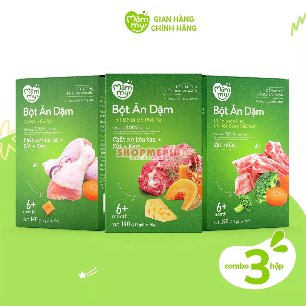 Bột Ăn Dặm Mămmy Dinh Dưỡng Cho Bé Vị Rau Củ Vị Gà Bò Yến Mạch - Shop Mẹ Bí Đỏ