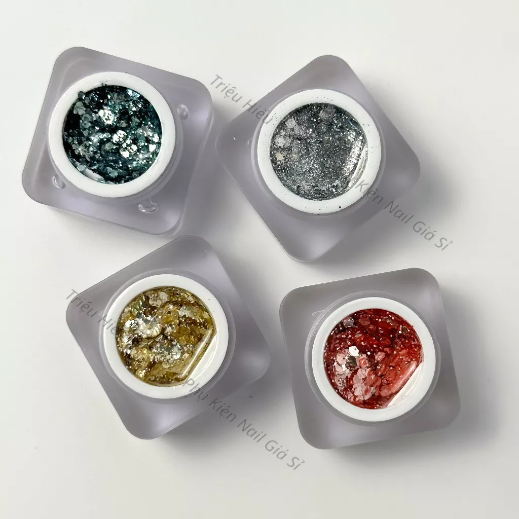 Gel nhũ pha lê hạt to hottrend trang trí móng