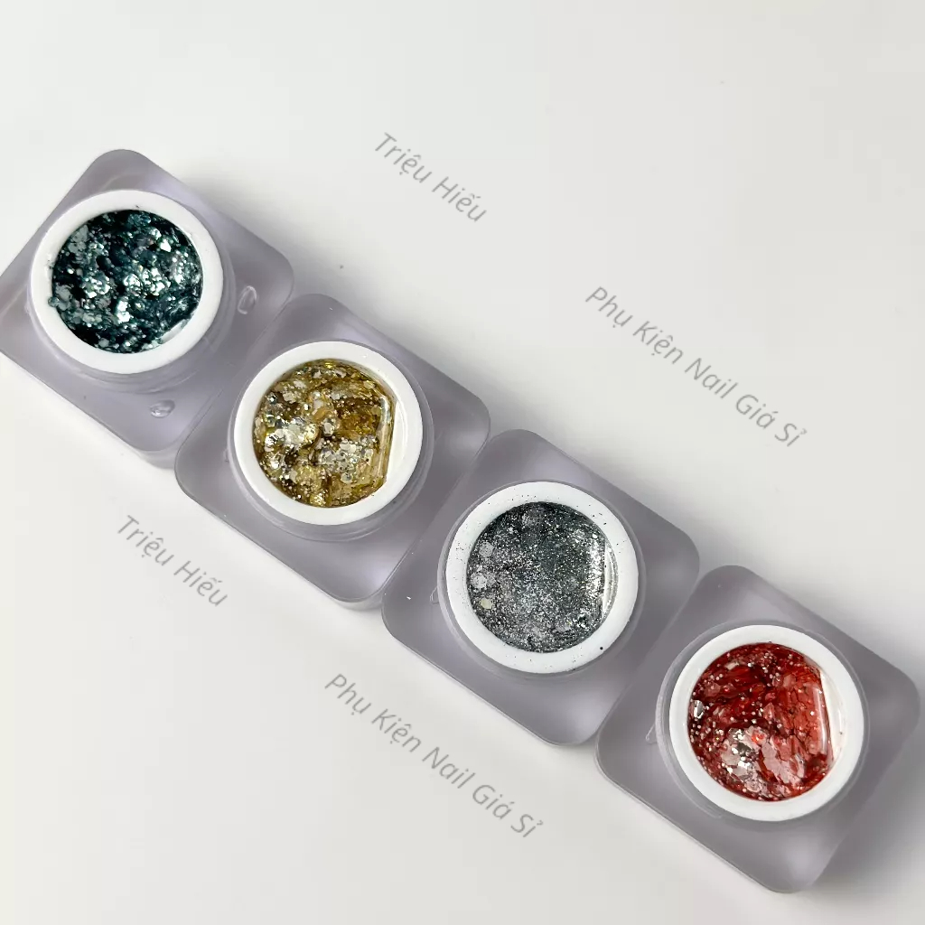 Gel nhũ pha lê hạt to hottrend trang trí móng