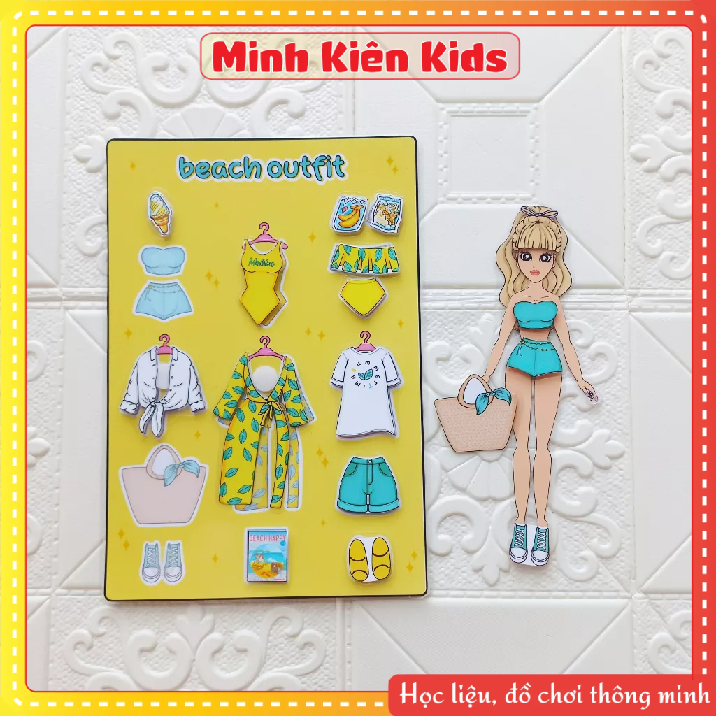 Set thay búp bê thời trang  - Búp bê bóc dán - tách set