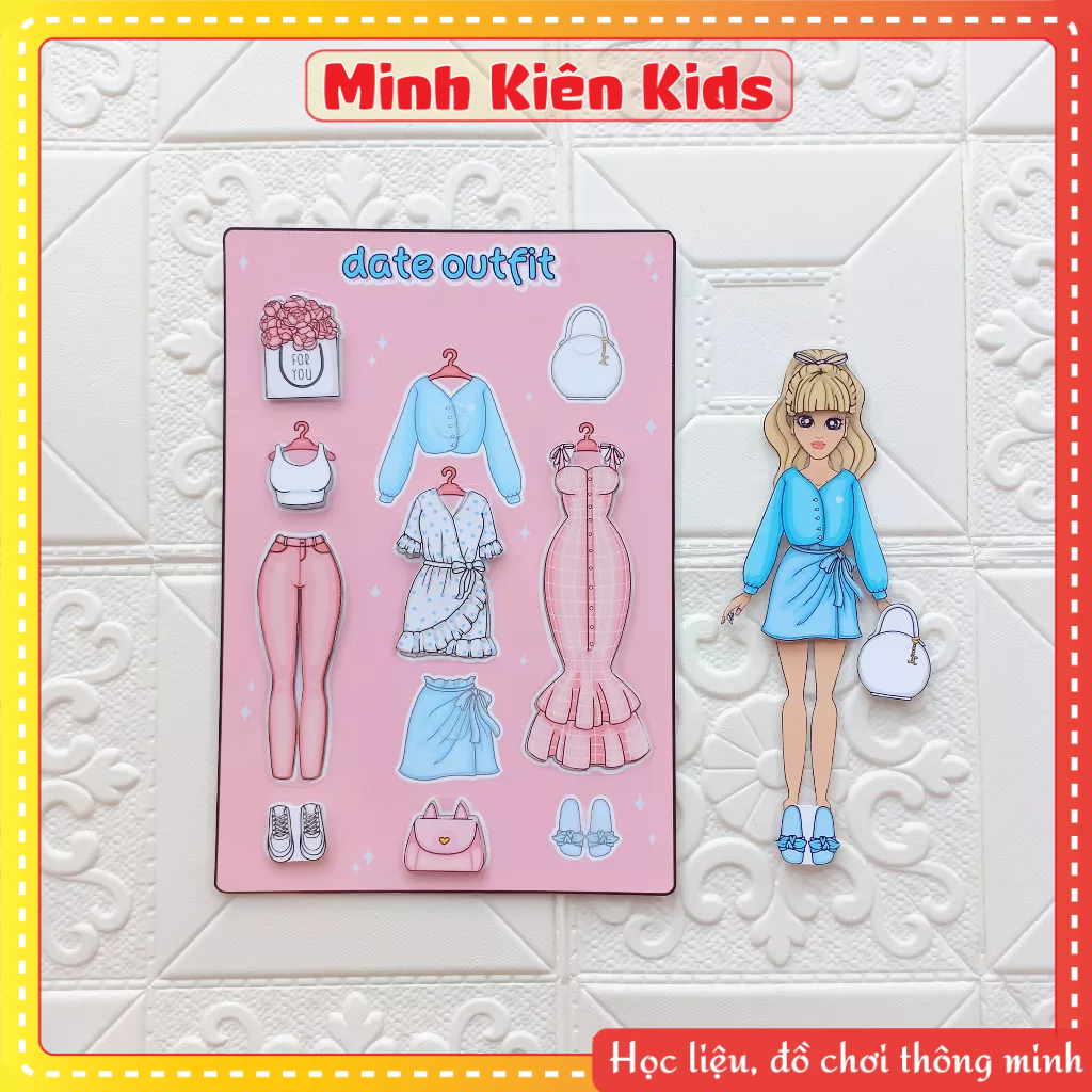 Set thay búp bê thời trang  - Búp bê bóc dán - tách set