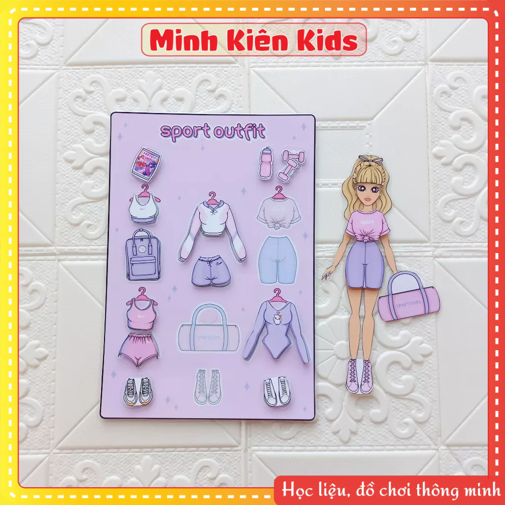 Set thay búp bê thời trang  - Búp bê bóc dán - tách set