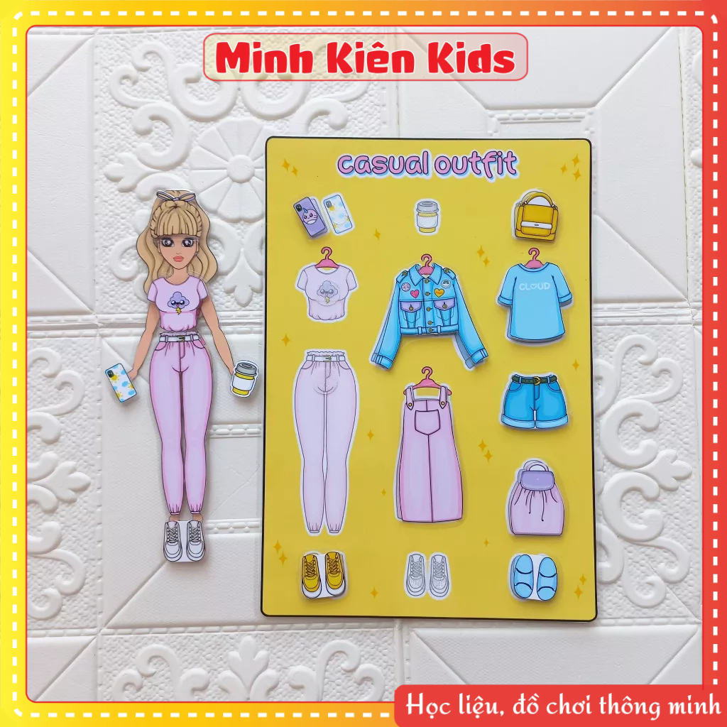 Set thay búp bê thời trang  - Búp bê bóc dán - tách set