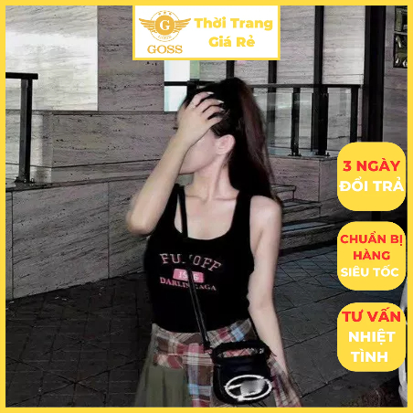 Áo Thun Nữ Áo Ba Lỗ Nữ Có Mút Đệm Chất Thun Mát Freesize GOSS GA300 Áo Cổ Vuông Phong Cách Trẻ Trung Áo Du Lịch Hottrend