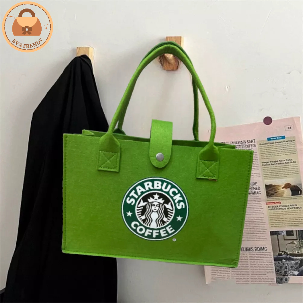 Túi xốp nỉ Starbucks đi du lịch đựng đồ thoải mái tiện lợi phong cách hàn quốc 2023