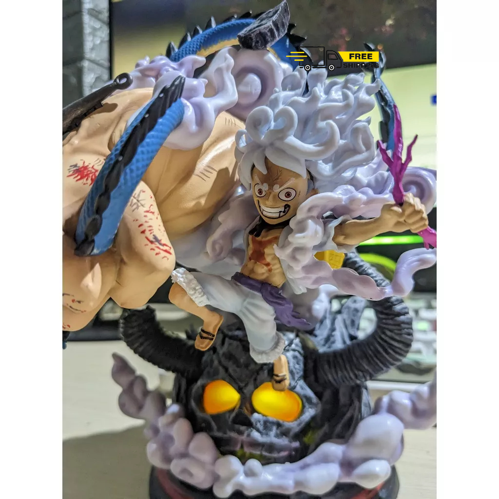 Mô Hình One Piece Luffy Gear 5 Vs Kaido Có Led 22cm