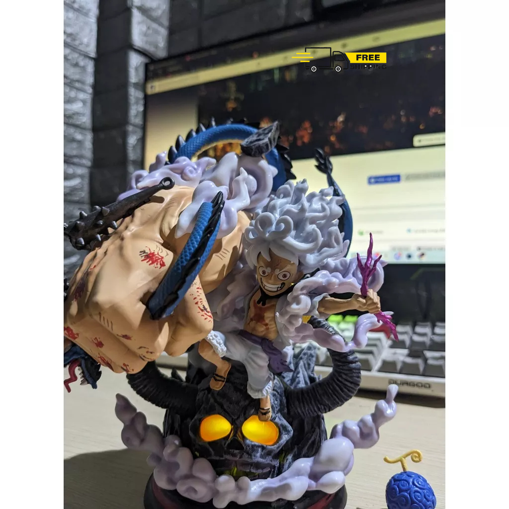 Mô Hình One Piece Luffy Gear 5 Vs Kaido Có Led 22cm