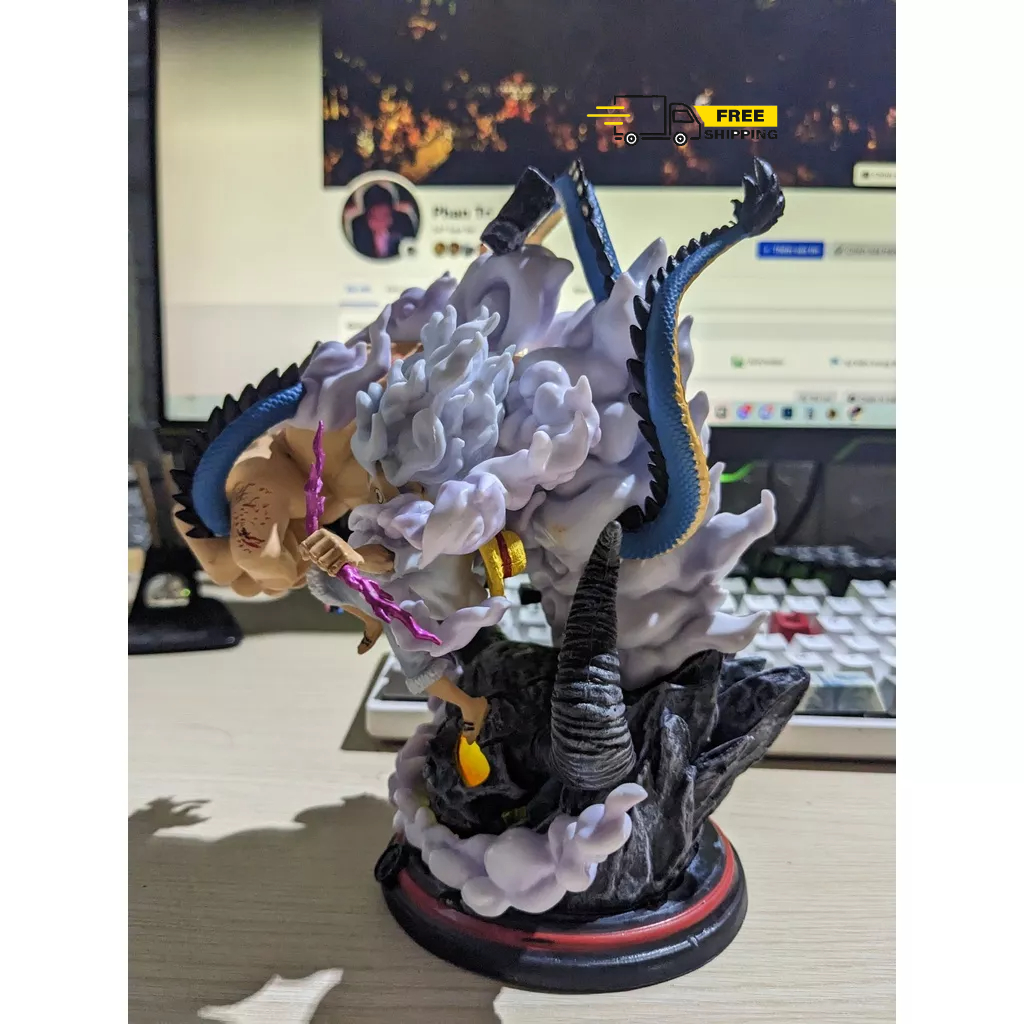 Mô Hình One Piece Luffy Gear 5 Vs Kaido Có Led 22cm