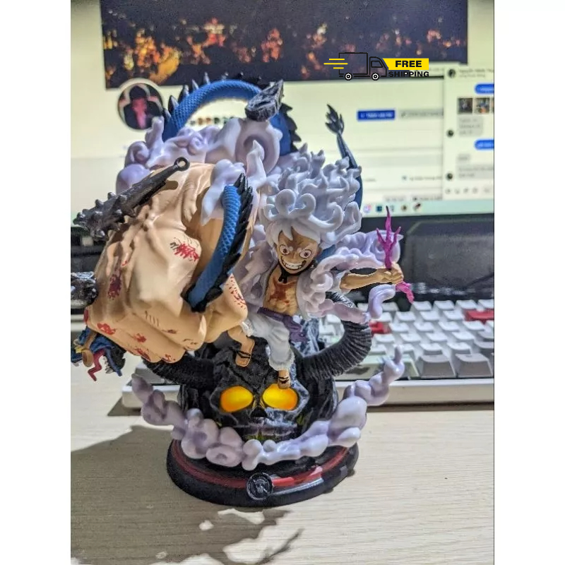 Mô Hình One Piece Luffy Gear 5 Vs Kaido Có Led 22cm